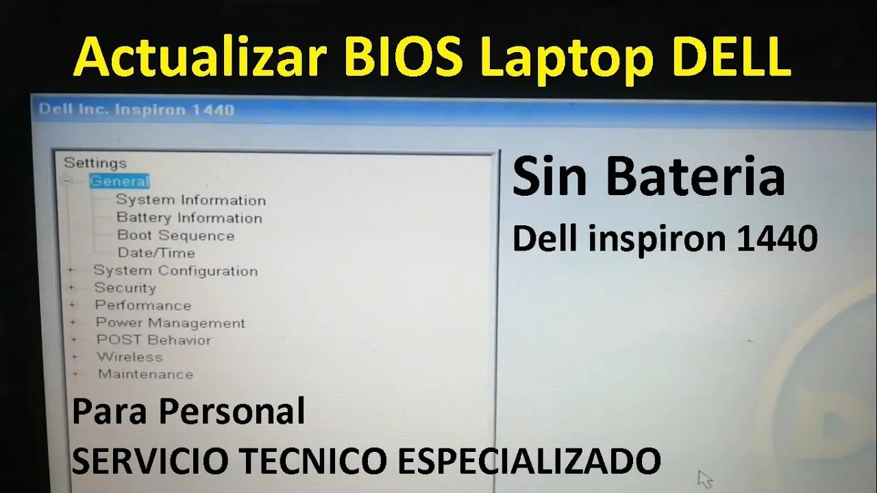 actualizar bios laptop dell sin bateria - Cómo restaurar el BIOS de una laptop Dell