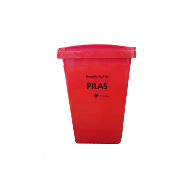 contenedor de residuos baterias rojo - Que se echa en el bote de basura rojo