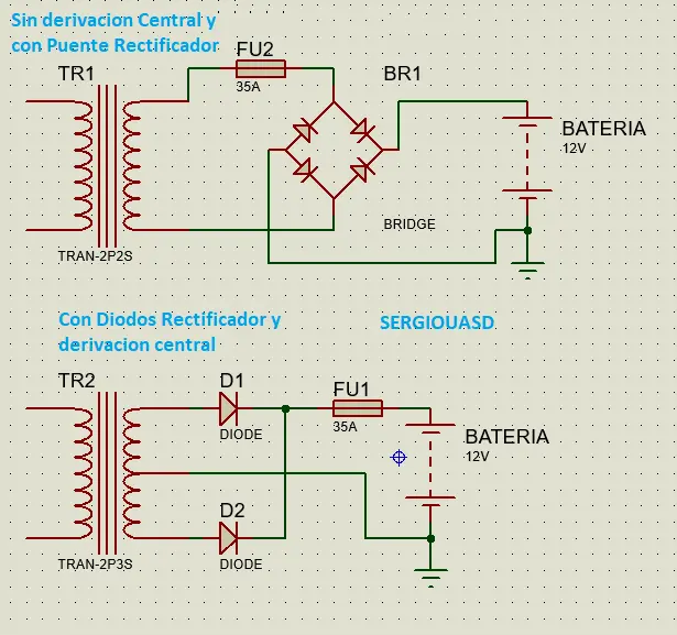 circuito rectificador cargador de baterias - Qué tipos de circuitos rectificadores existen